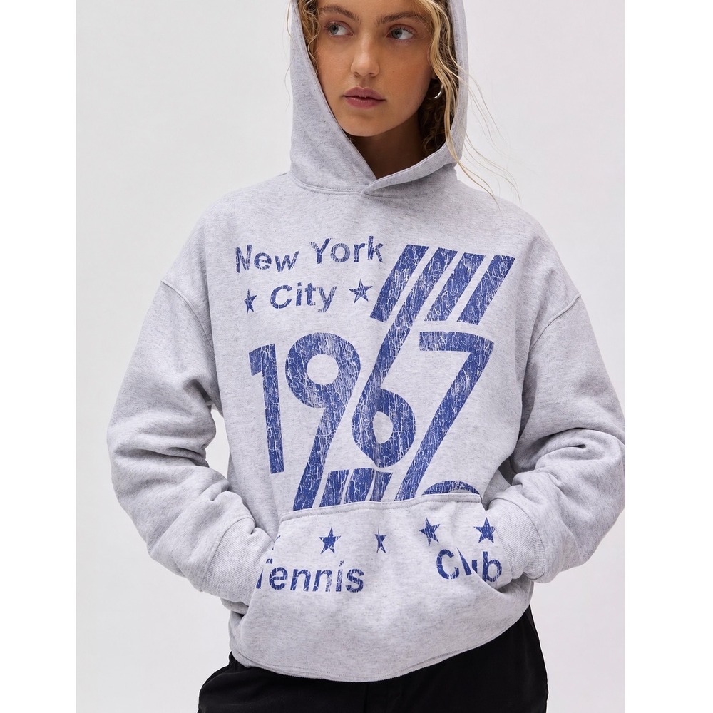 Urban Outfitters Women's 1967 Tennis‎ Club Oversized Hoodie Preppy Americana L